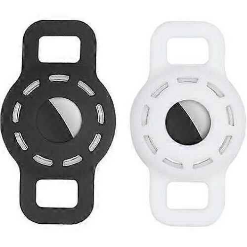 Black White Airtag Dog Collar for Pet Tracking