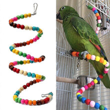 Bouncing 100cm Hanging Spiral Ladder Bird Toys for Parrot Cockatoo Parakeet Cage