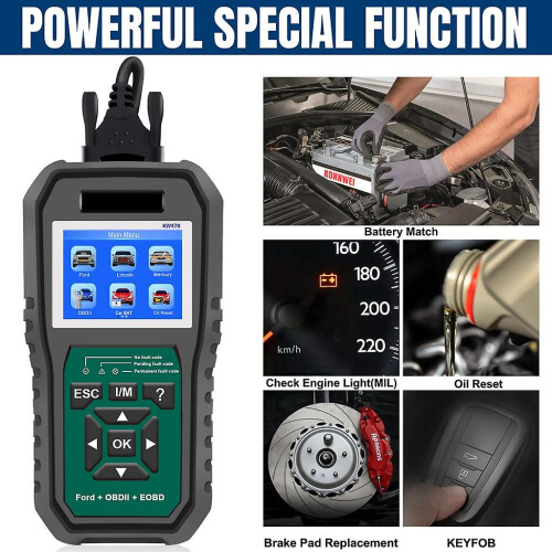 KW470 HD OBD2 Scanner Trans CEL Auto Diagnostic Tool Troubleshooting Fault Code Reader 1
