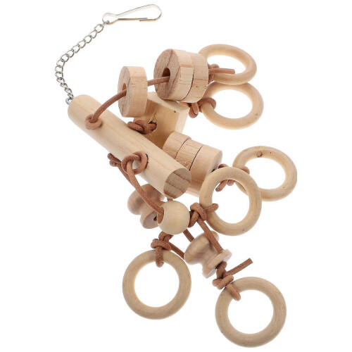 Giocattolo da masticare per pappagalli in materiale sintetico, beige, sicuro e resistente per uccelli. 1