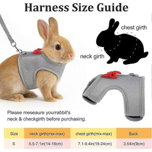 Bunny Small Pet Harness Leash Set Escape-Proof Adjustable Soft Breathable Mesh Vest 2