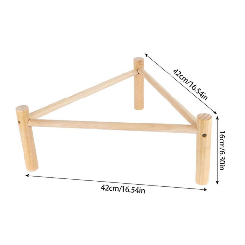 Bird Poultry Gym Accessory SolidWood Parrot Perch Stand RestPlatform TrainingStation Rack 2