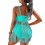 Costume da bagno da donna a due pezzi con tankini imbottito e frange, pantaloncini e canotta. 2