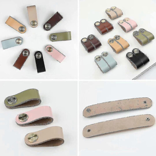 6 Nordic Kid-Safe Kitchen Drawer Pulls with Leather & Anti-Strike Door Handles 2