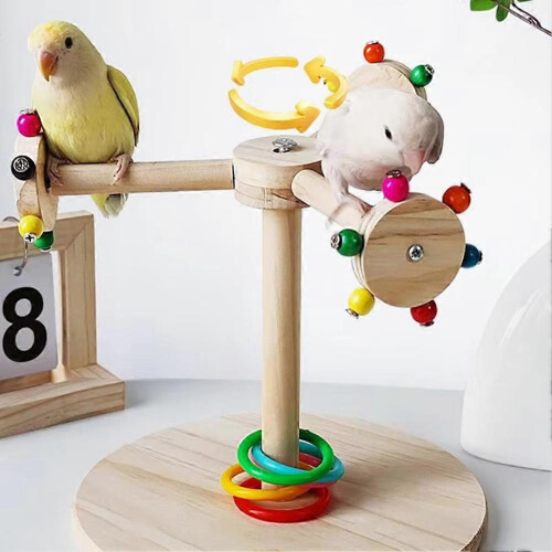 Rotating Windmill Design Perch Stand Stick Toy for Sparrow Bird Claw Grinding 1