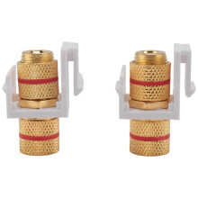 Banana Jack Binding Post Jack Insert with Black & Red Rings, Screw Type Audio Speaker , 2 Pairs/4 Pack