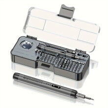 (Gray) 88-in-1 Precision Mini Electric Screwdriver Silent Portable Repair Kit for Phones & Watches