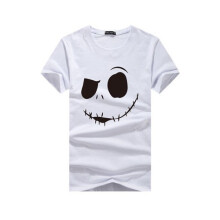 (Blanc,Tag 3XL=US/UK/AU XL)The Nightmare Before Christmas Printed T Shirt Suitable For Daily Summer Wear