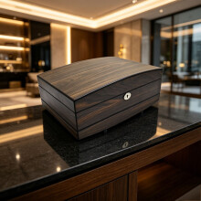 WestWood Walnut Grain Cigar Humidor W/ Key Lock Metal Hinge Hygrometer Box CH21