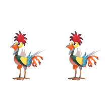 2X Statue de Coq en Métal pour Extérieur, Décoration de Jardin, Statue de Coq, Figurine de Poulet, Décorations D'Extérieur