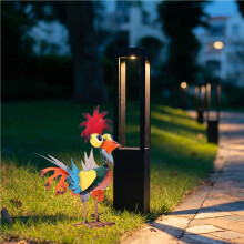 2X Outdoor Metal Rooster Yard Statue Decoration Rooster Decor Garden Statue Chicken Figurine Outdoor Decorations