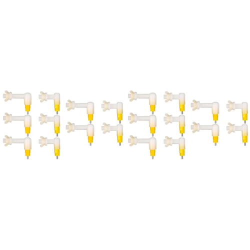 20 Pcs Rabbit Chicken Chick Water Nipple Drinkers Automatic Drinking Fountain Leak-Proof Spring Type Easy Installation