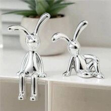 4pcs Stylish Metal Bunny Figurines - Elegant Home Decor, Perfect Gift for Animal Lovers, Rabbit Bedside Table Ornament