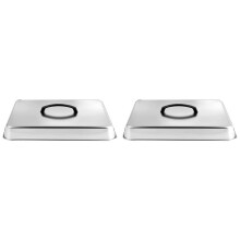 2X Couvercles en Acier Inoxydable pour PoĂŞles Ă Frire,Barbecues,Sandwichs,Steaks,Marmites,Couvercles Rectangulaires pour Grils,Couvercles Ă