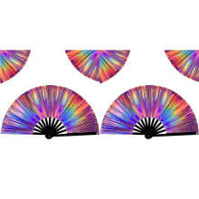 2X Boots The Ground Fan, Grote Holografische Opvouwbare Handen Fan Dance Popping Fans, Boots The Ground Hand Fan, A