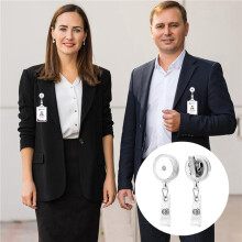 50 Stuks Intrekbare Badge-Rollen, Badge-Rolclips, Badgehouders met Draaibare Alligatorclip, Intrekbare ID-Naamkaarthouders