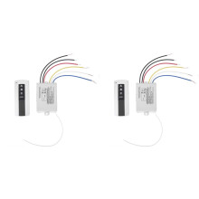 2X 3 Way /OFF 220V Wireless Remote Control for Lamp Light Home Remote Control Receiver Transmitter