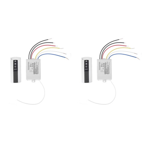 2X 3 Way /OFF 220V Wireless Remote Control  for Lamp Light  Home Remote Control  Receiver Transmitter