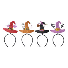 4-Piece Halloween-Themed Witch Hat Headbands
