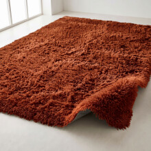 (120cm x 170cm OR 4ft x 5ft 6"- Small Area Rug, Rust/ Orange- Shaggy Rugs) Modern Living Room Rugs Shaggy Fluffy Bedroom Soft Carpets Runner Indoor Outdoor Rug Floor Mats