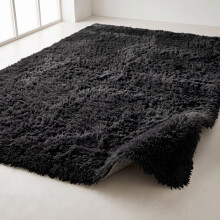 (120cm x 170cm OR 4ft x 5ft 6"- Small Area Rug, Black- Shaggy Rugs) Modern Living Room Rugs Shaggy Fluffy Bedroom Soft Carpets Runner Indoor Outdoor Rug Floor Mats