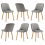 (Light Grey, Set of 6) Velvet Dining Chairs with Ergonomic Backrest, Wooden Legs - GOEURVANT 2