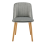 (Light Grey, Set of 6) Velvet Dining Chairs with Ergonomic Backrest, Wooden Legs - GOEURVANT 6
