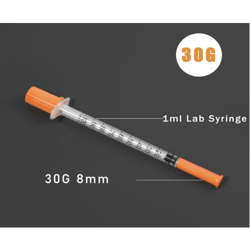 30 pack 1ml 30G 8mm Sterile Syringes with Needles Individually Wrapped, Multi-Purpose Measuring Tools