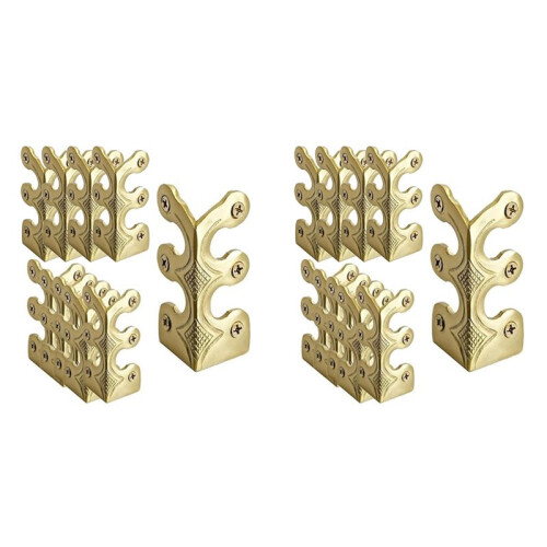 20PC Skiffers Baseboard Corner Protectors,Solid Brass Skirting Board Protectors,Baseboard Corner Protectors Gold