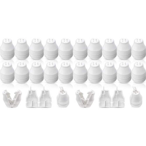 20 Pack Blind Pull Cord Knobs-Anti-Strangulation Breakaway Design (Bell Shape, 4-Hole) Plastic Tabs, Install Fits Blinds