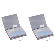 2X 11-Hole Loose-Leaf File Bag, Transparent 3-Hole Folder+6pcs Binder Pockets Document Pouch