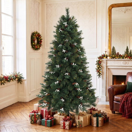 Homcom HOMCOM 6ft Artificial Christmas Tree with 716 Branch Tips for Holiday Decor