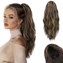 Haarteil Pferdeschwanz Synthetisch Gewellt Braun Blond 45 cm