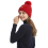Damen Winter Beanie Mütze mit Bommel Warm Dick Gefüttert Rot 4