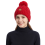 Damen Winter Beanie Mütze mit Bommel Warm Dick Gefüttert Rot 2