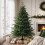 Homcom HOMCOM 150 cm Artificial Christmas Tree Solid Pine Wood Stand, Green 2