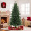 Homcom HOMCOM 7ft Artificial Christmas Tree Solid Pine Wood Stand, Green 1