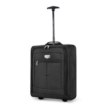LUGG Lightweight Cabin Size Luggage Durable 600D Snowflake Polyester Push Up Trolley, Strong Wheels