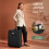LUGG Lightweight Cabin Size Luggage Durable 600D Snowflake Polyester Push Up Trolley, Strong Wheels 5