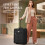 LUGG Lightweight Cabin Size Luggage Durable 600D Snowflake Polyester Push Up Trolley, Strong Wheels 9