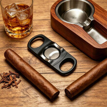 WestWood Stainless Steel Cigar Cutter Guillotine Double Blade Rest Slot WW-CC02