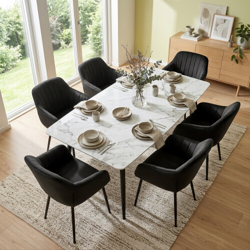 (Black, Set of 6) GOEURVANT Dining Chairs 1
