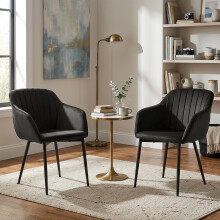 (Black, Set of 2) GOEURVANT Dining Chairs