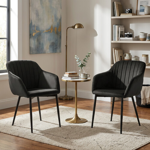 (Black, Set of 2) GOEURVANT Dining Chairs