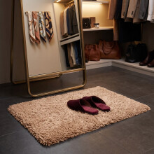 (60cm x 110cm OR 2ft x 3ft 7" Large Mat Size, Beige- Shaggy Rugs) Modern Living Room Rugs Shaggy Fluffy Bedroom Soft Carpets Runner Indoor Outdoor Rug Floor Mats