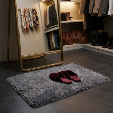 (60cm x 110cm OR 2ft x 3ft 7" Large Mat Size, Silver/ Grey- Shaggy Rugs) Modern Living Room Rugs Shaggy Fluffy Bedroom Soft Carpets Runner Indoor Outdoor Rug Floor Mats
