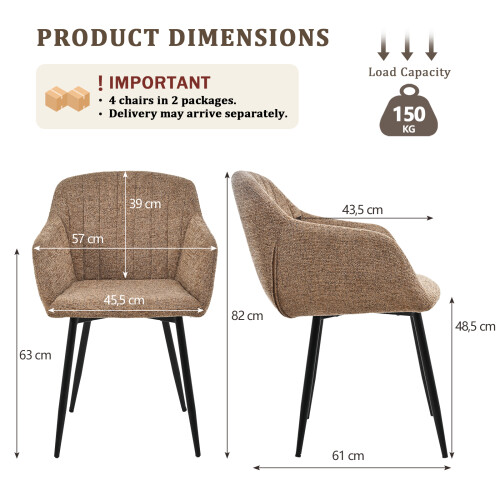 (Coffee, Set of 2) GOEURVANT Dining Chairs 2