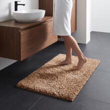 (50cm x 80 cm OR 1 ft 6 in x 2 ft 6 in Bath Mat/ Door Mat, Beige- Shaggy Rugs) Modern Living Room Rugs Shaggy Fluffy Bedroom Soft Carpets Runner Indoor Outdoor Rug Floor Mats