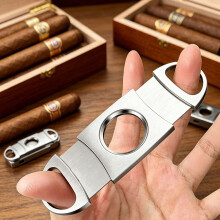 WestWood Stainless Steel Cigar Cutter Guillotine Double Blade 70 Ring CC03 Silver