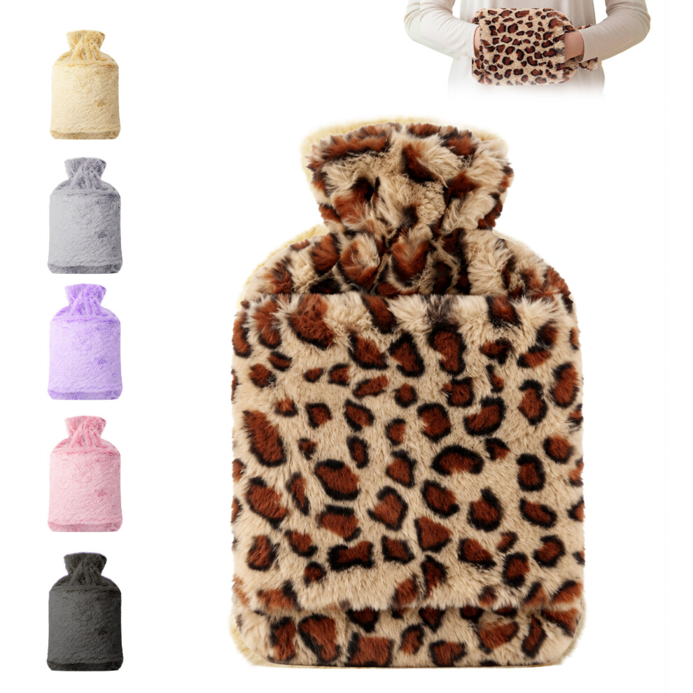 Keplin 2L Animal Cosy Hot Water Bottle With Knitted Cover, 1 Year Warranty